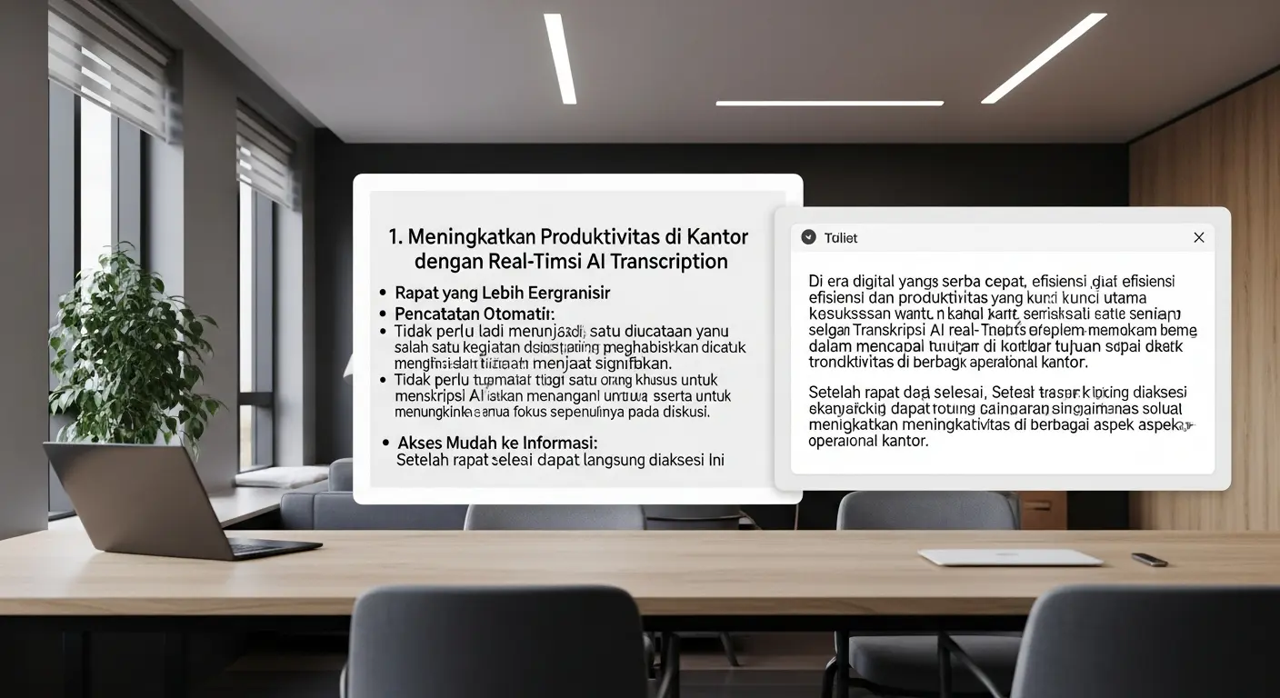 Meningkatkan Produktivitas di Kantor dengan Real-Time AI Transcription