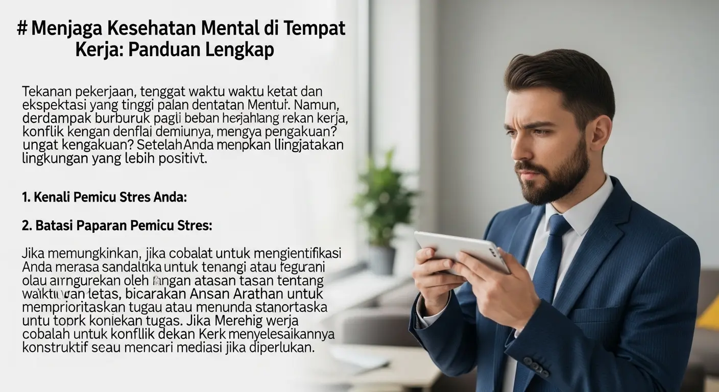 Tips Menjaga Kesehatan Mental di Tempat Kerja