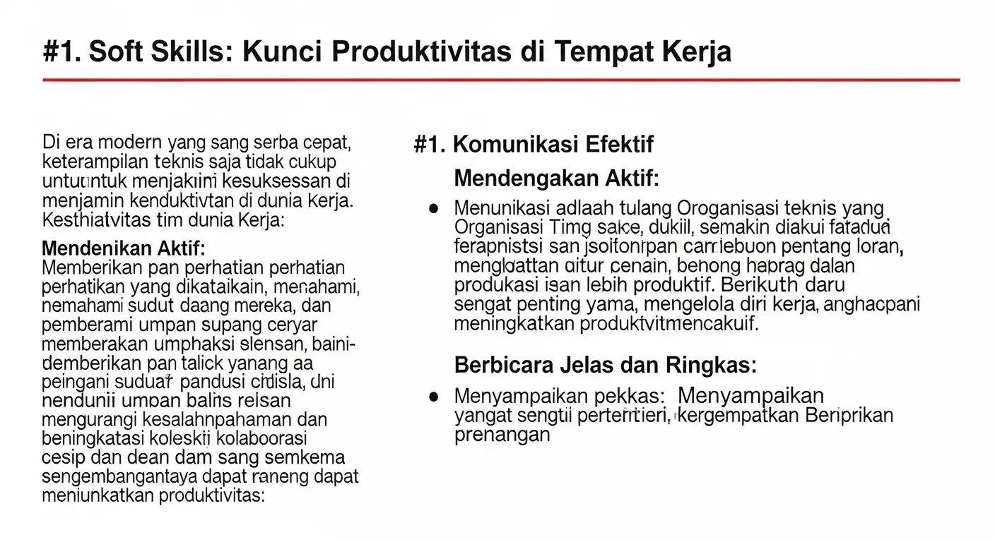 Pentingnya Soft Skills di Tempat Kerja untuk Produktivitas