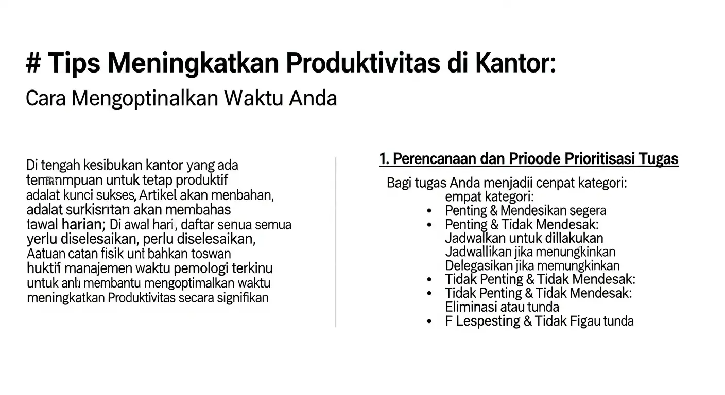 Tips Meningkatkan Produktivitas Di Kantor: Cara Mengoptimalkan Waktu Anda