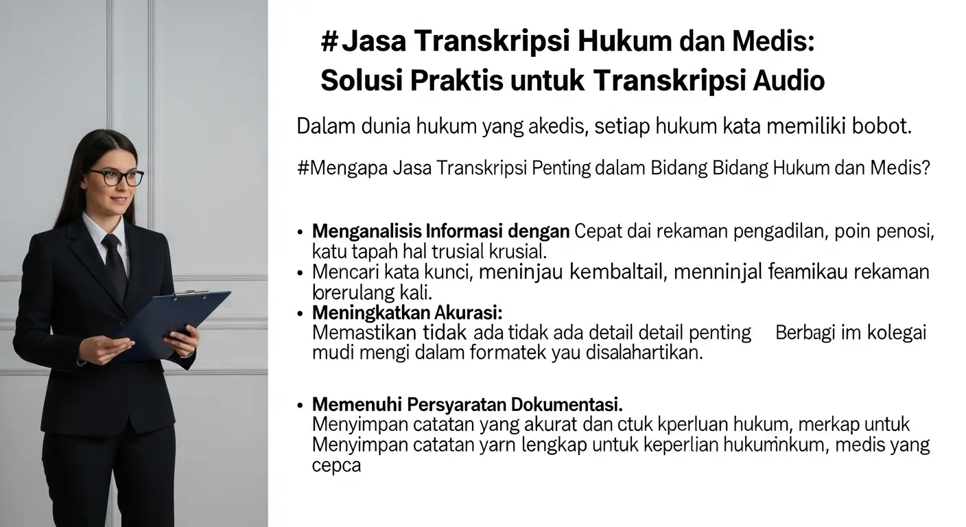 Jasa Transkripsi Hukum dan Medis: Solusi Praktis untuk Transkripsi Audio