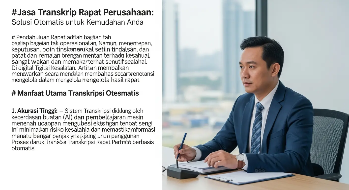 Jasa Transkrip Rapat Perusahaan: Solusi Otomatis untuk Kemudahan Anda
