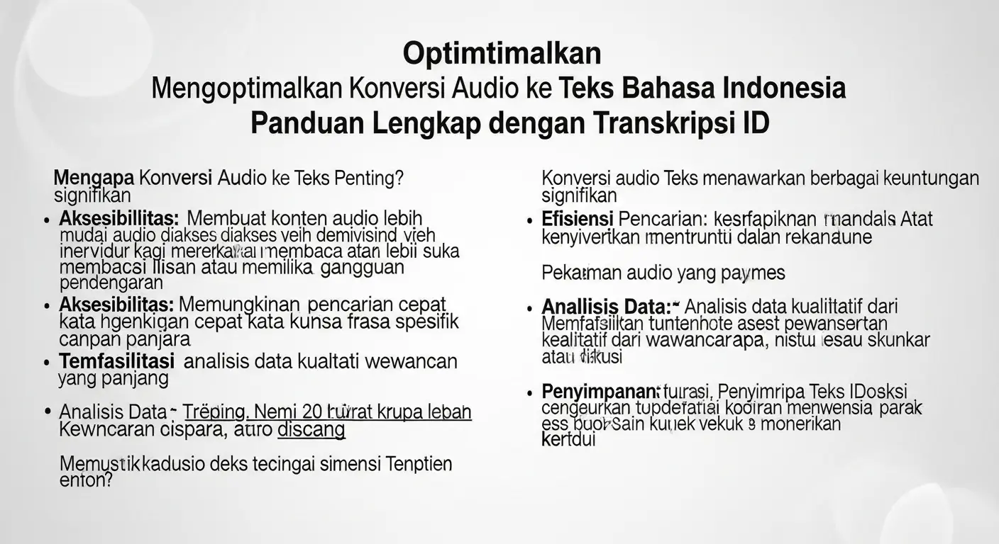 Mengoptimalkan Konversi Audio ke Teks Bahasa Indonesia