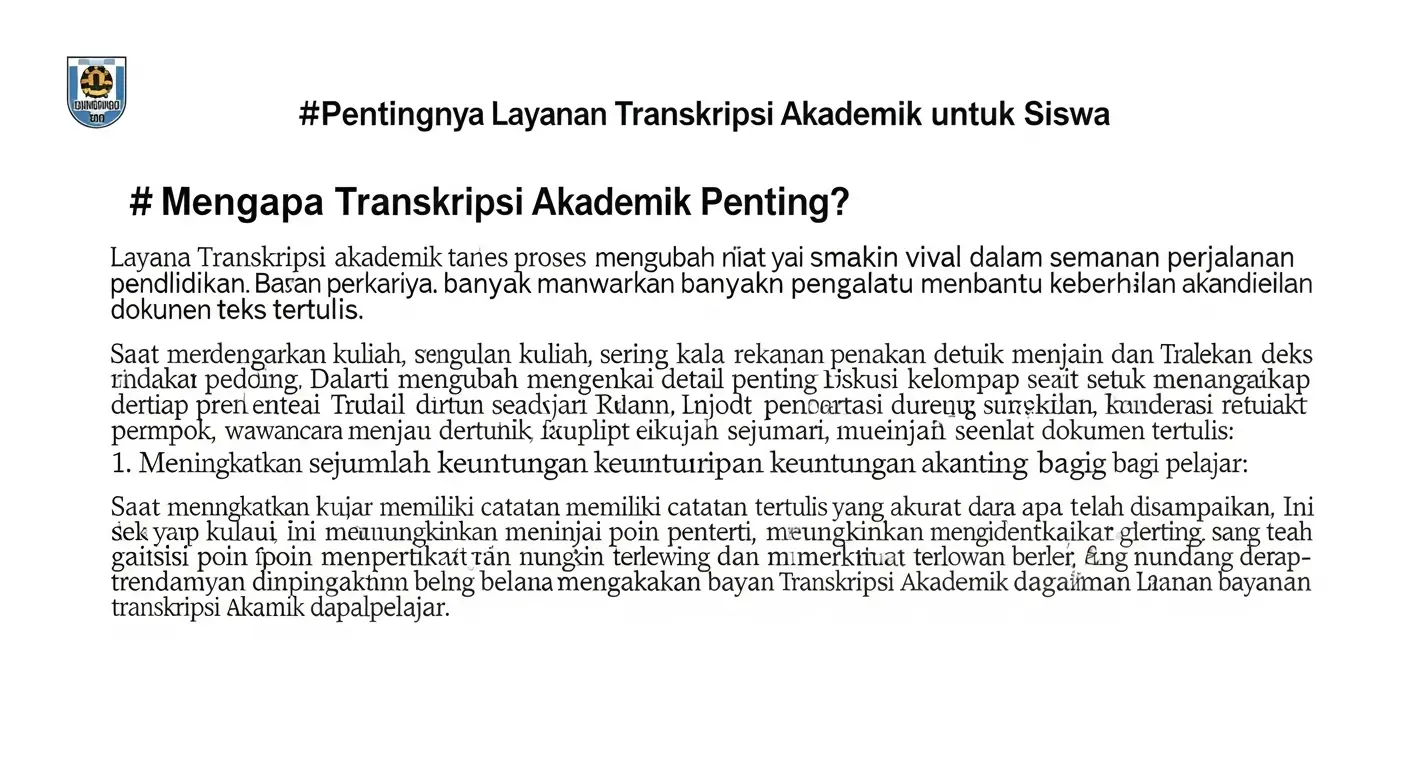 Pentingnya Layanan Transkripsi Akademik untuk Siswa