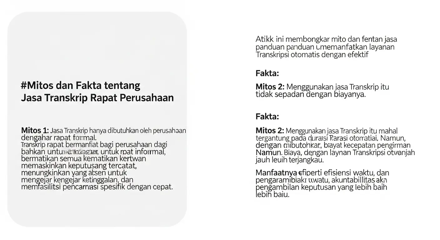 Mitos dan Fakta tentang Jasa Transkrip Rapat Perusahaan