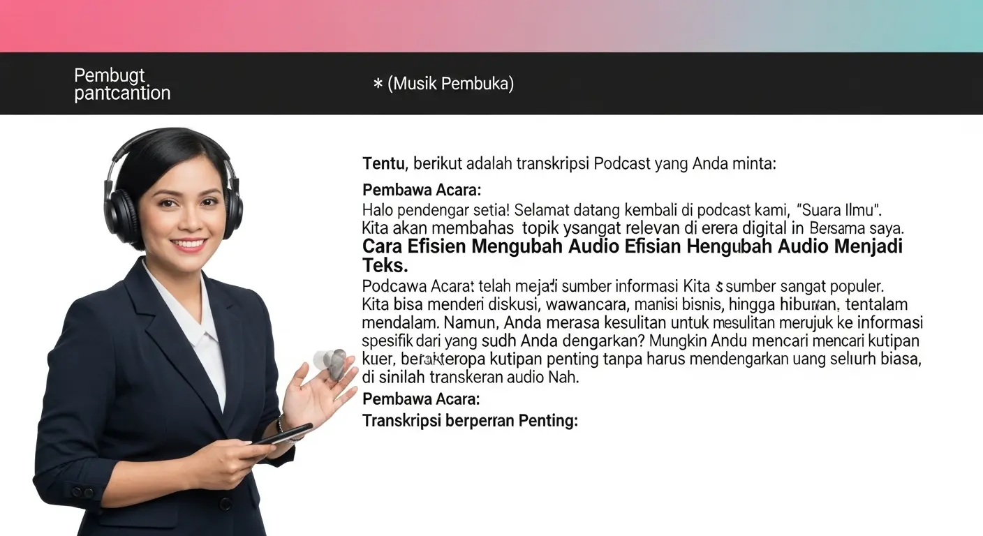 Transkripsi Podcast Indonesia: Cara Efisien Mengubah Audio Menjadi Teks