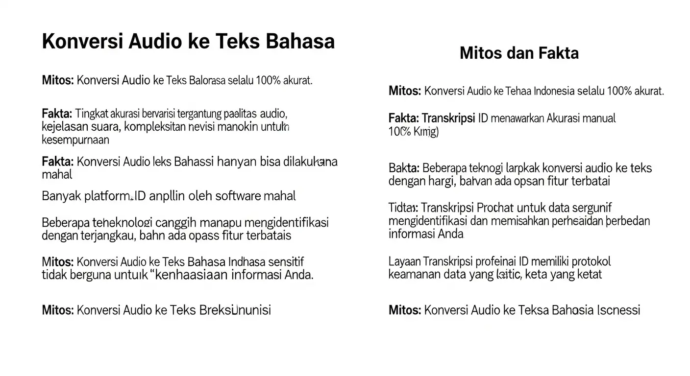 Mitos tentang Konversi Audio ke Teks Bahasa Indonesia