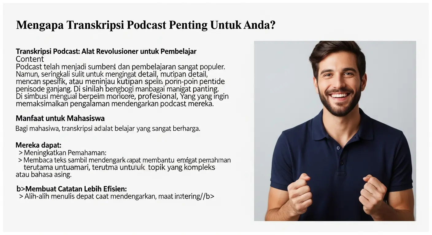 Transkripsi Podcast Indonesia: Mengapa Ini Penting untuk Mahasiswa