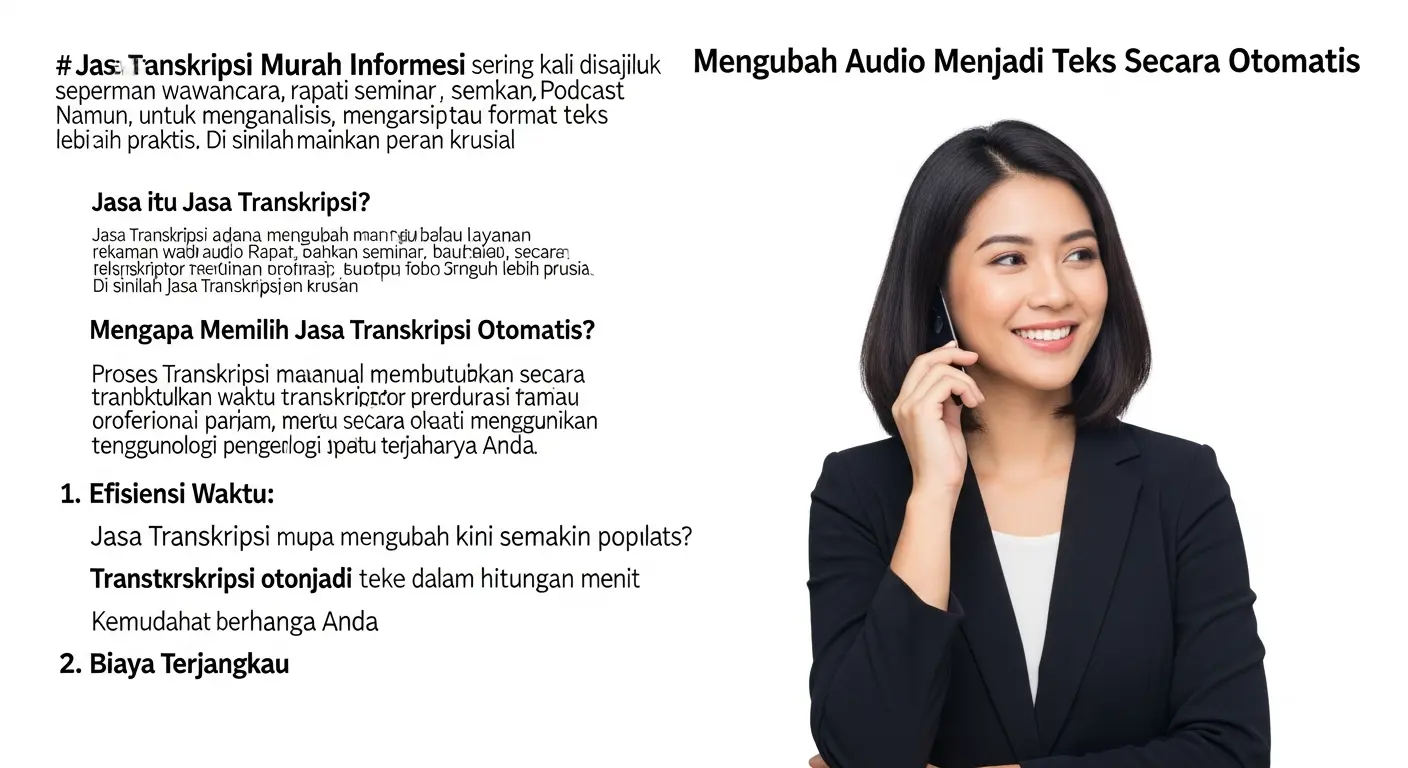 Jasa Transkripsi Murah Indonesia: Mengubah Audio Menjadi Teks Secara Otomatis