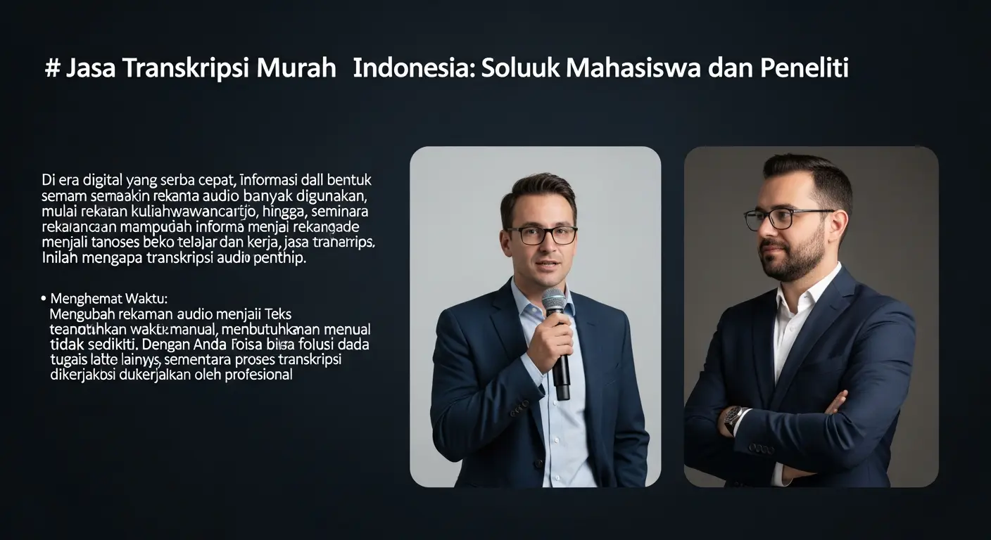 Jasa Transkripsi Murah Indonesia: Solusi Cerdas untuk Mahasiswa dan Peneliti