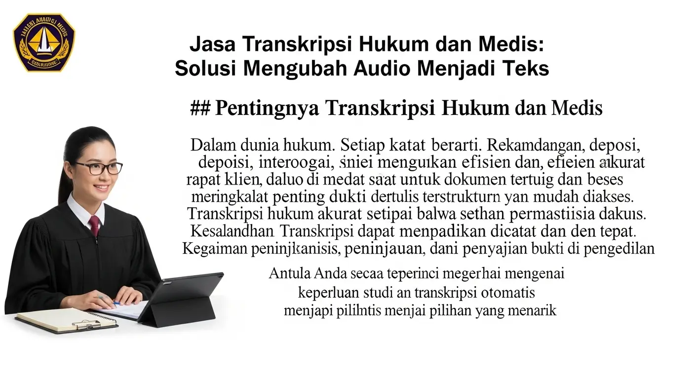 Jasa Transkripsi Hukum dan Medis: Solusi Mengubah Audio Menjadi Teks