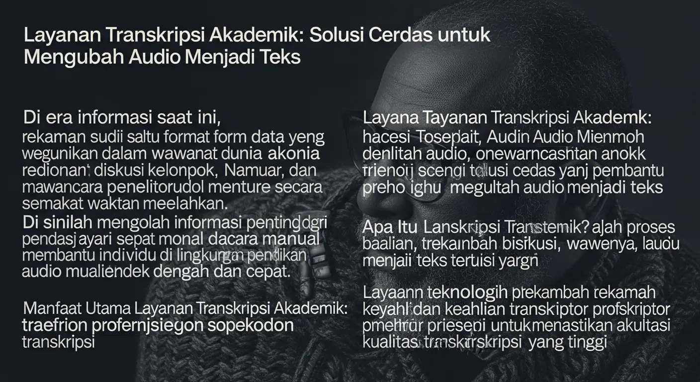 Layanan Transkripsi Akademik: Solusi Cerdas untuk Mengubah Audio Menjadi Teks