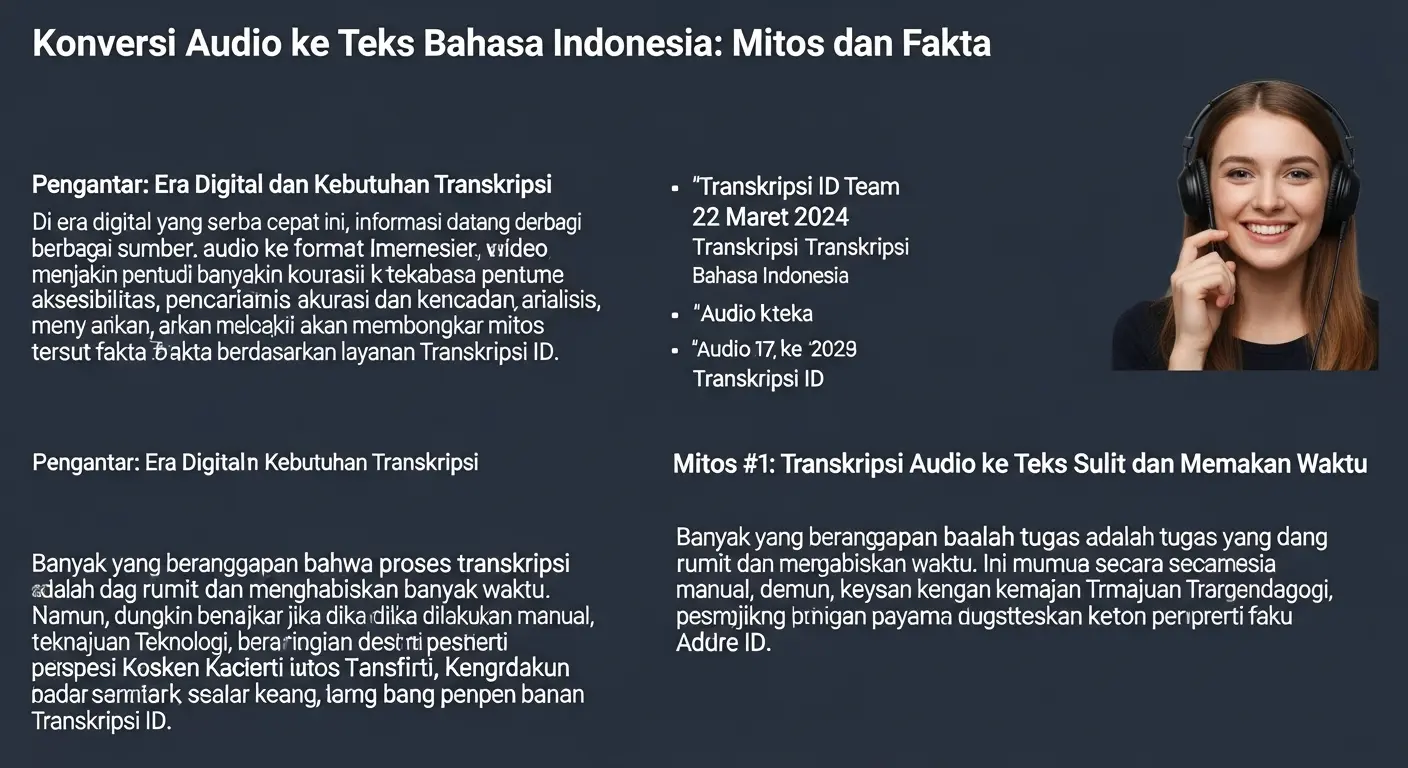 Konversi Audio ke Teks Bahasa Indonesia: Mitos dan Fakta