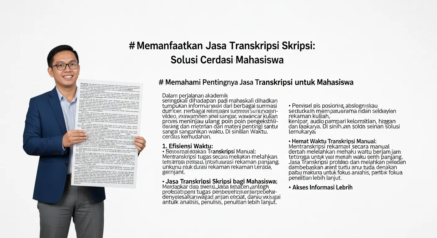Memanfaatkan Jasa Transkripsi Skripsi: Solusi Cerdas untuk Mahasiswa