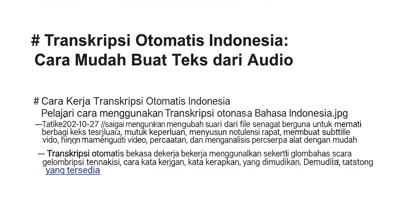 Transkripsi Otomatis Bahasa Indonesia: Cara Mudah Buat Teks dari Audio