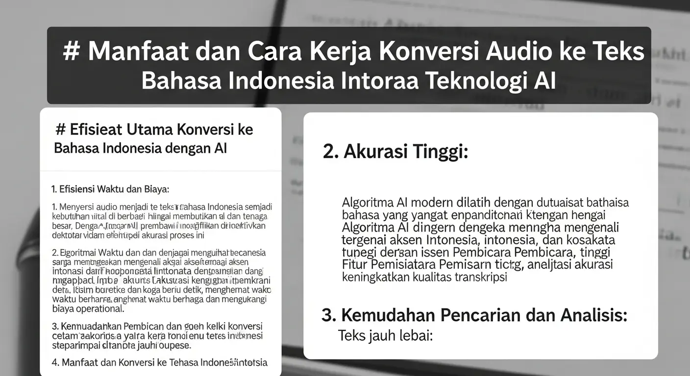 Konversi Audio ke Teks Bahasa Indonesia yang Efektif