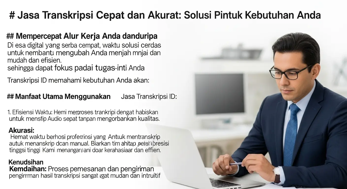 Jasa Transkripsi Cepat dan Akurat: Solusi Pintar untuk Kebutuhan Anda