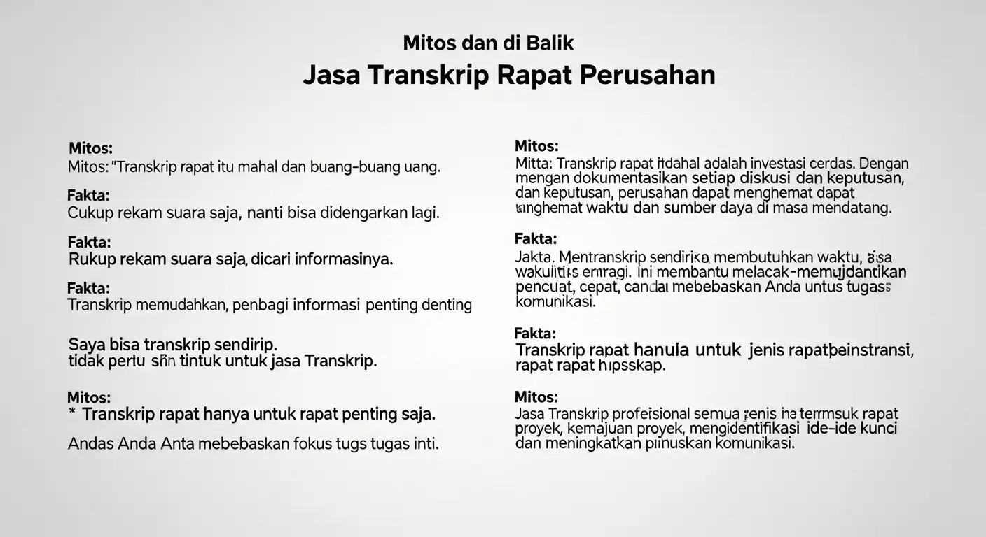 Mitos dan Fakta di Balik Jasa Transkrip Rapat Perusahaan