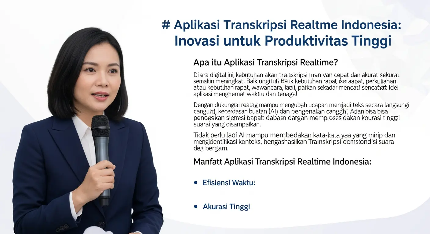 Aplikasi Transkripsi Realtime Indonesia: Meningkatkan Efisiensi Transkripsi Otomatis