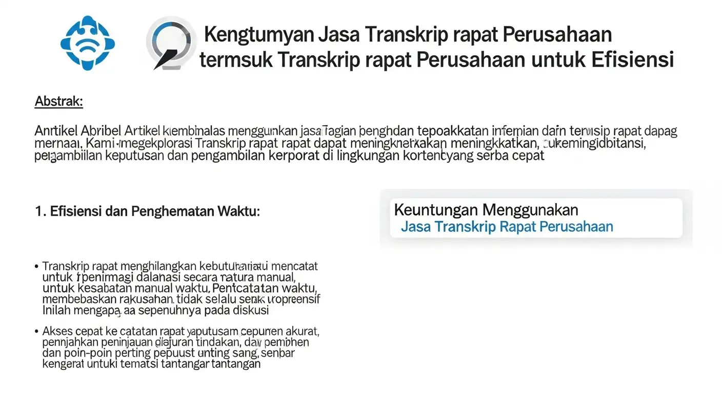 Pentingnya Jasa Transkrip Rapat Perusahaan untuk Efisiensi