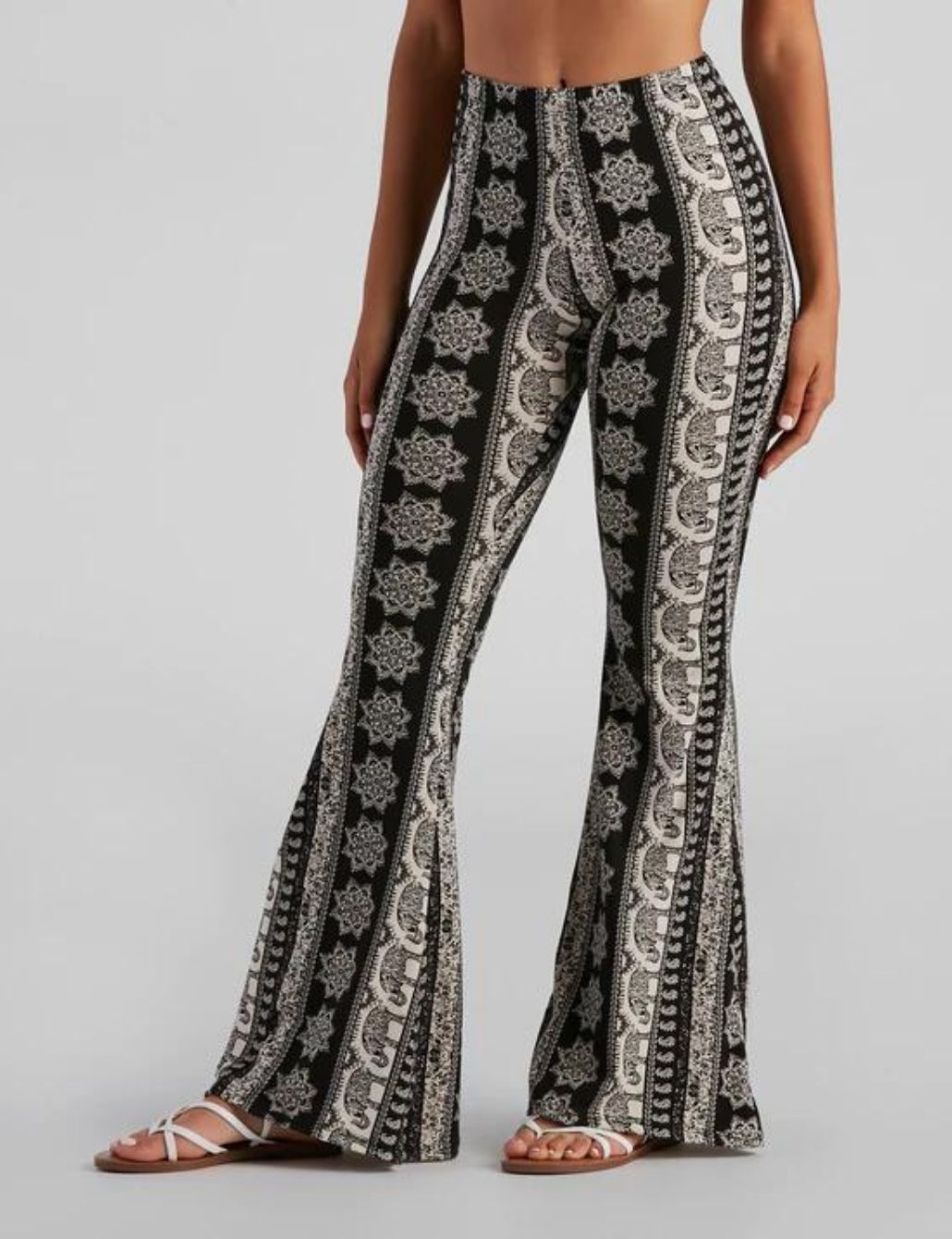 SHEIN VCAY Summer Boho Elephant Print Jogger Pants