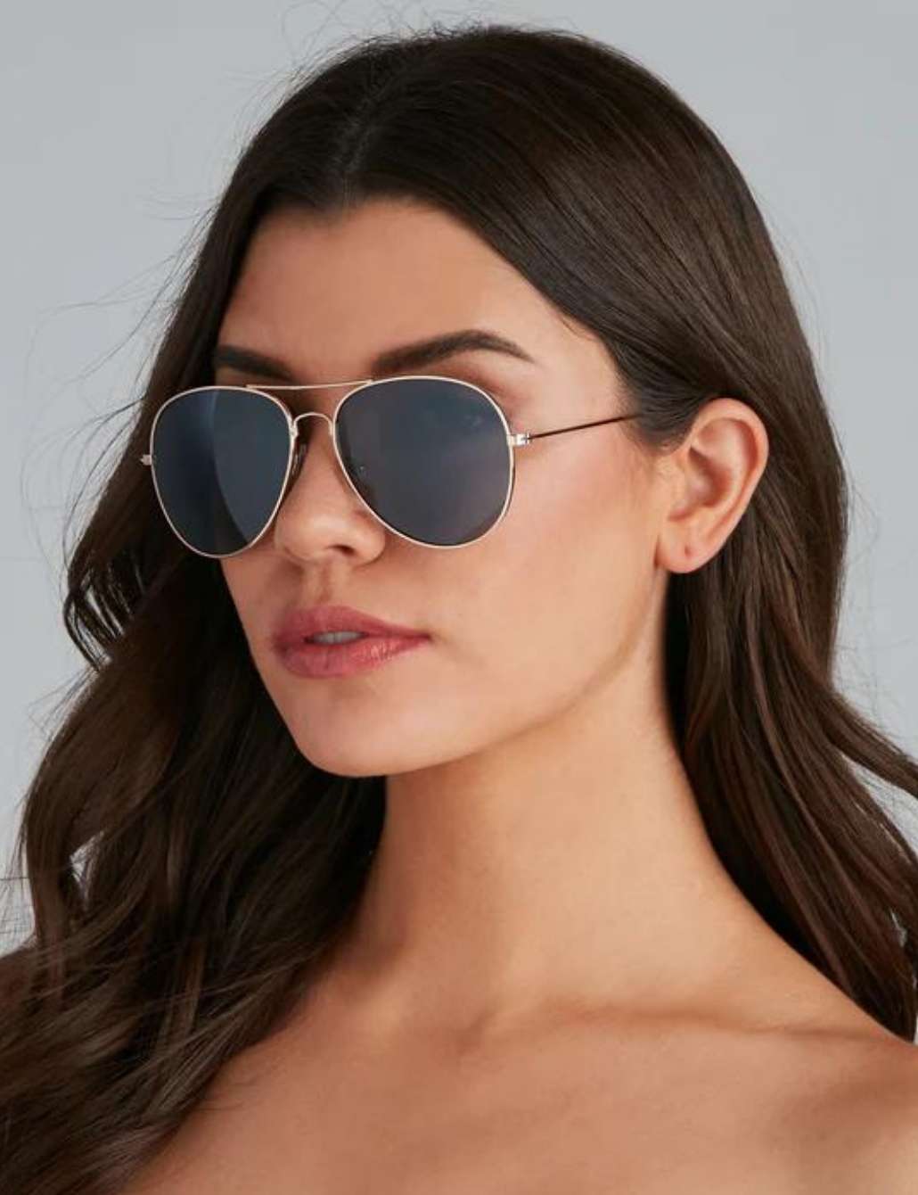 Women's Metal Aviator Sunglasses - Wild Fable™ Gold