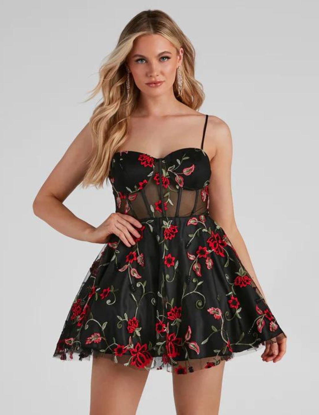 Darcie Floral Bustier Party Dress