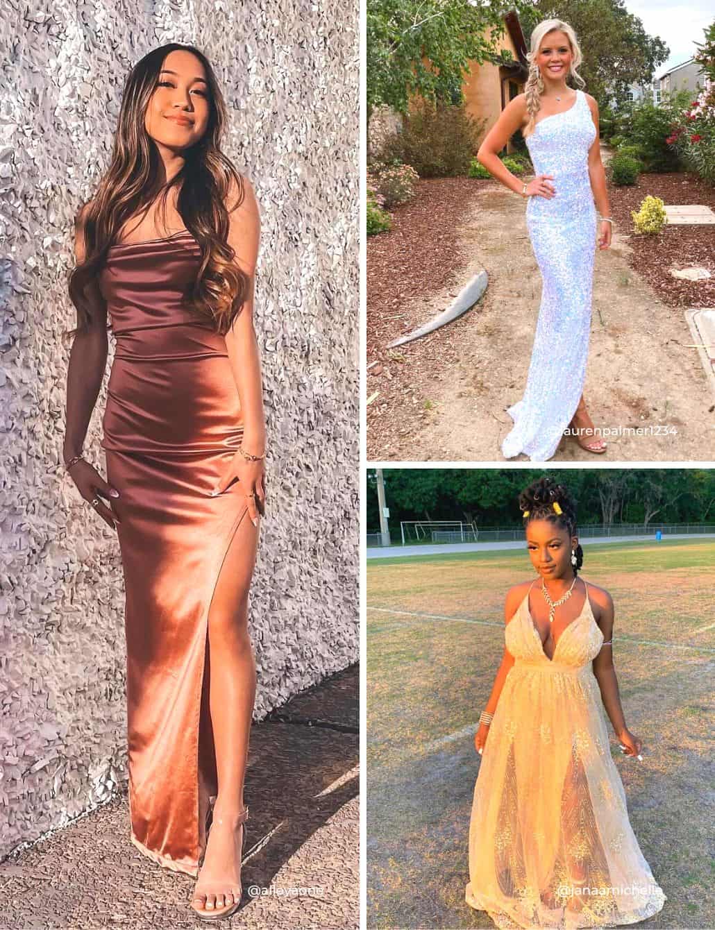 types of prom dresses