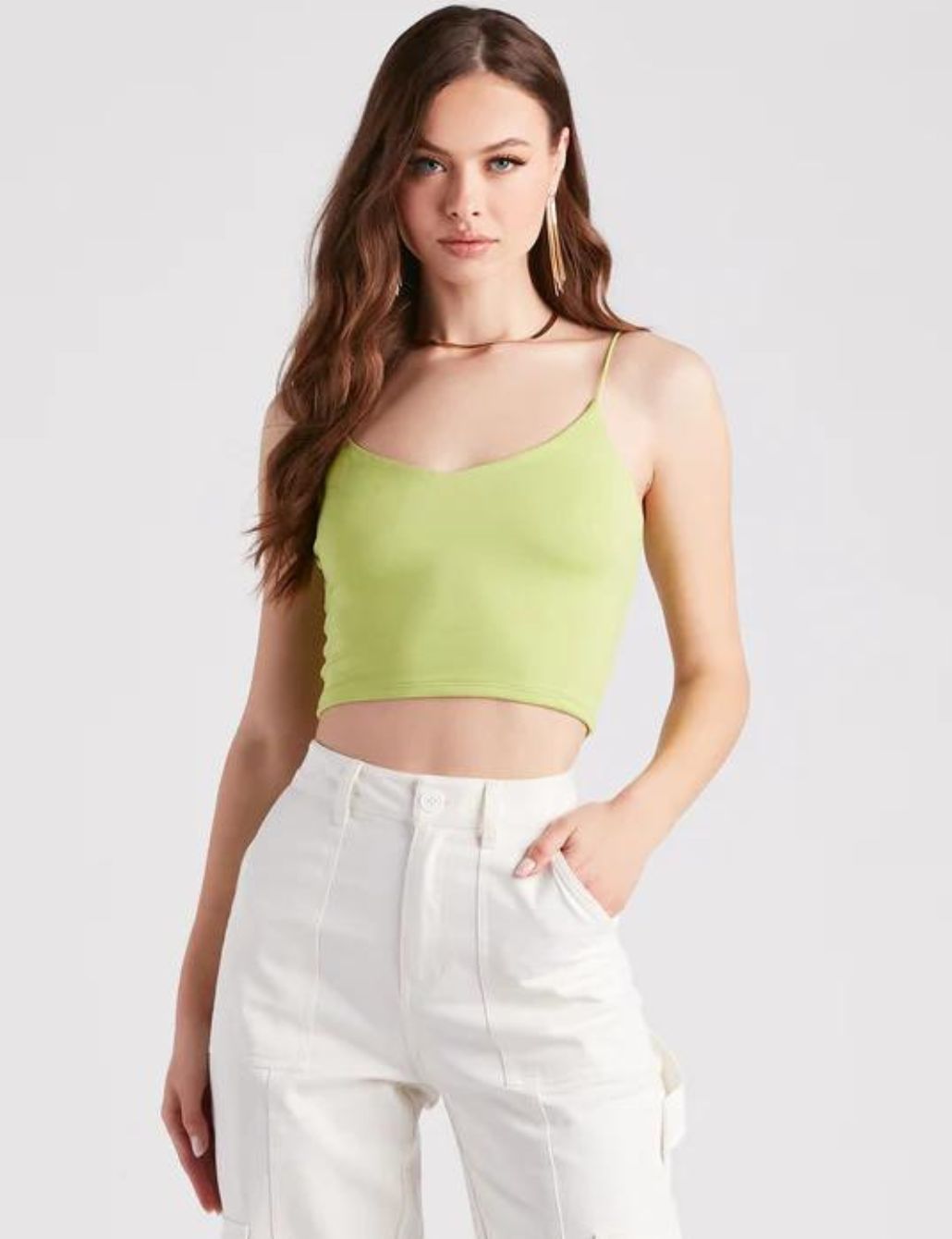 lime flare Sexy Summer Lace Trim Sleeveless Cami Maldives