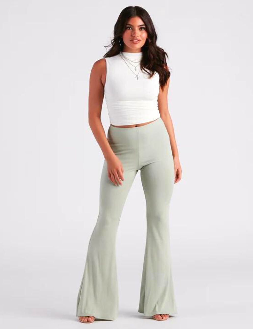 Split Tie Back Flare Leg Pants | SHEIN IN