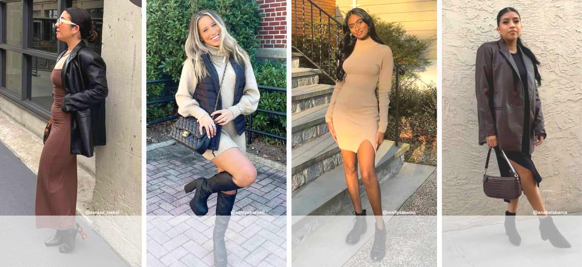 Dresses with Boots Outfits For Fall