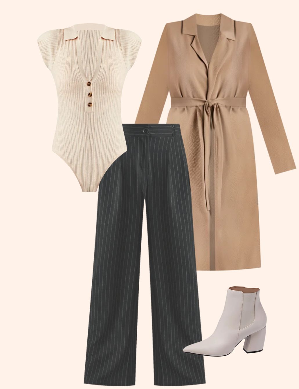 Pinstripe Wide-Leg Pant