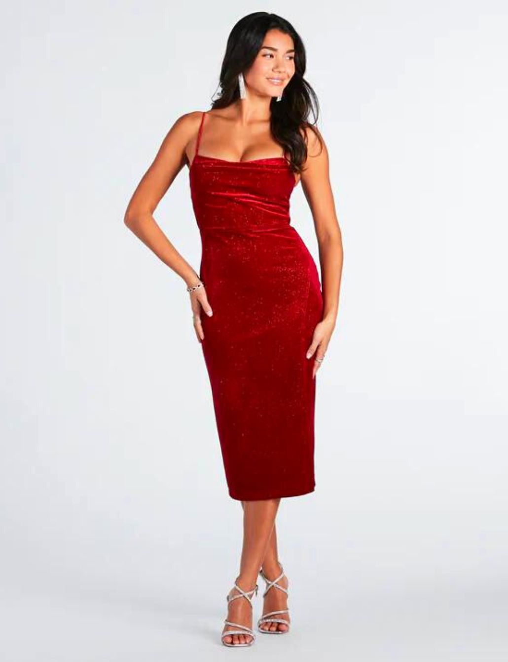 Nº21 tie-fastening midi dress - Red