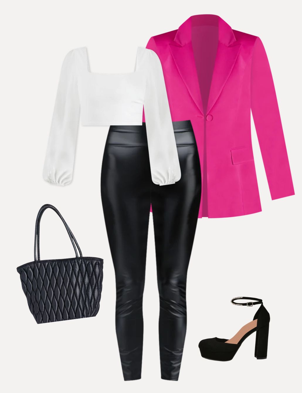 Faux Leather Pants Outfit Ideas - Doused in Pink