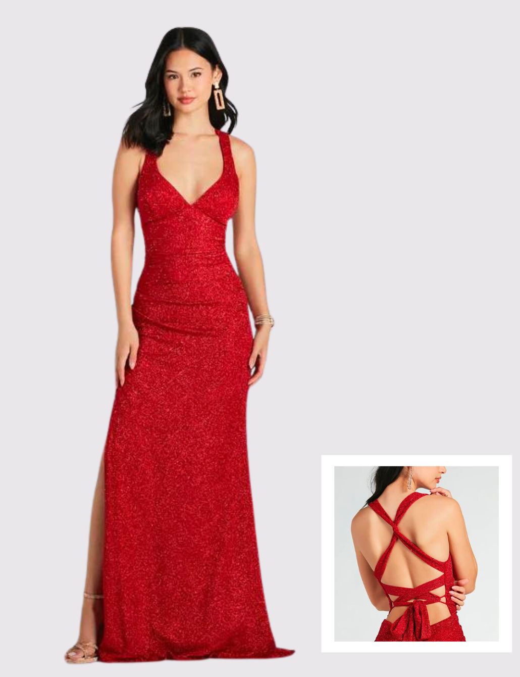 Red Sequin Dresses, Red Sparkly & Glitter Dresses
