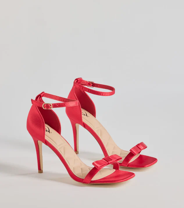 Red prom heels with bow details showcasing 2025 style trends and comfort features