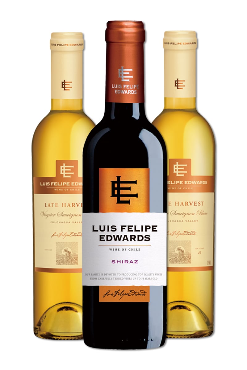 智利路易菲利普晚摘甜白葡萄酒、智利路易菲利普沛拉施赫紅葡萄酒（買二送一超值組）（熱銷完售補貨中）