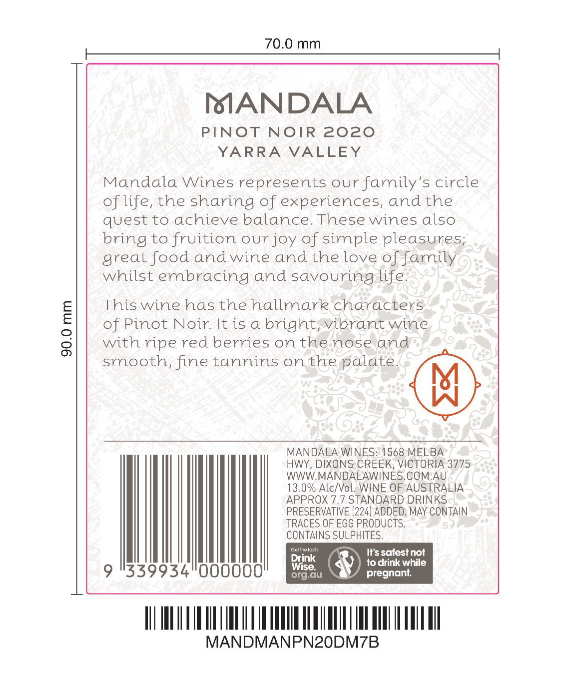The Mandala Sands Pinot Noir - Image 1