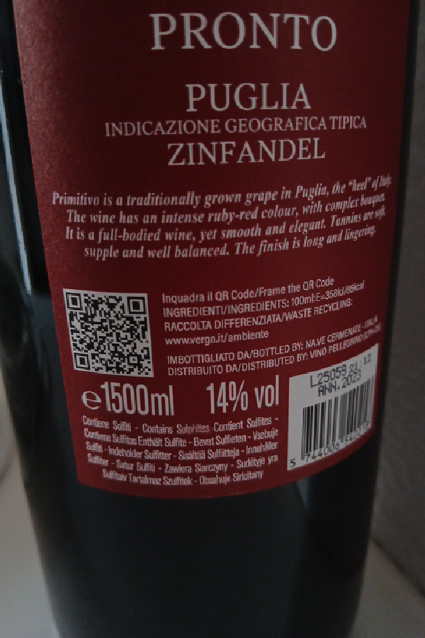 Pronto Zinfandel - Image 1