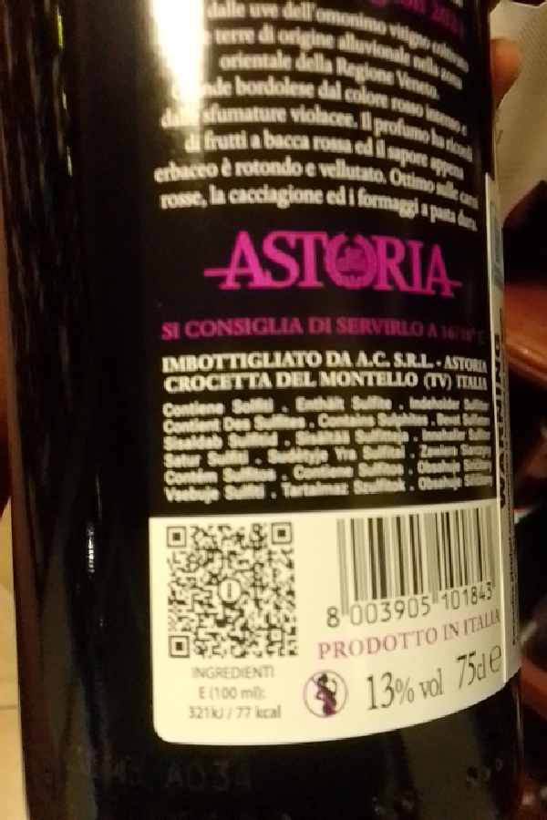 Not specified on the label, likely a Rosso - Image 1