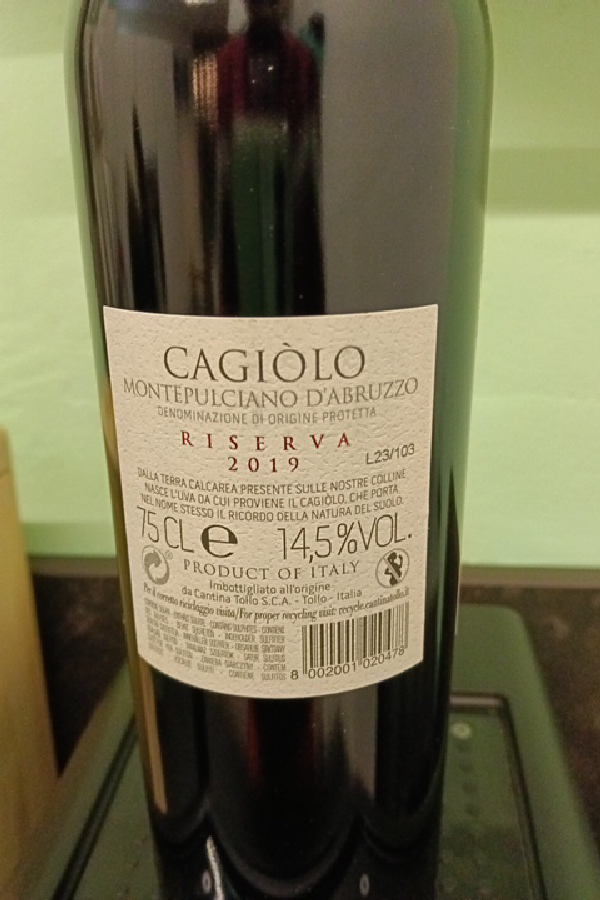 Cagiolo Montepulciano d'Abruzzo Riserva - Image 1