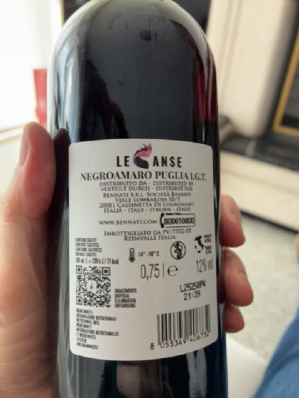 Le Anse Negroamaro Puglia I.G.T. - Image 1