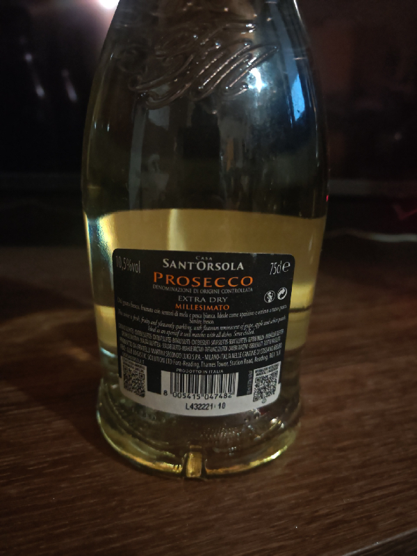 Casa Sant'Orsola Prosecco Extra Dry Millesimato - Image 1