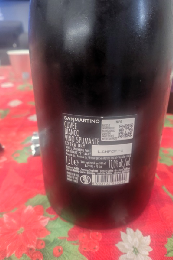 Cuvée Bianco Vino Spumante Extra Dry - Image 1