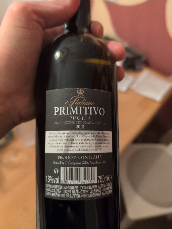 Oro Italiano Primitivo Puglia - Image 1