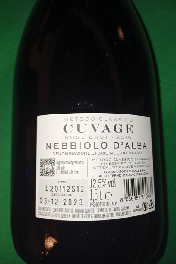 Cuvage Rosé Brut Nebbiolo D'Alba - Image 1