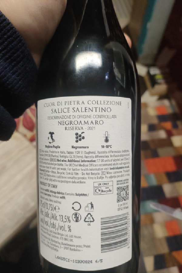 Cuor di Pietra Collezione Salice Salentino Riserva - Image 1