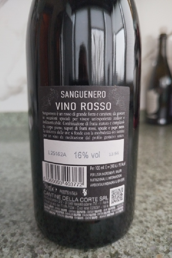 Sanguenero Vino Rosso - Image 1
