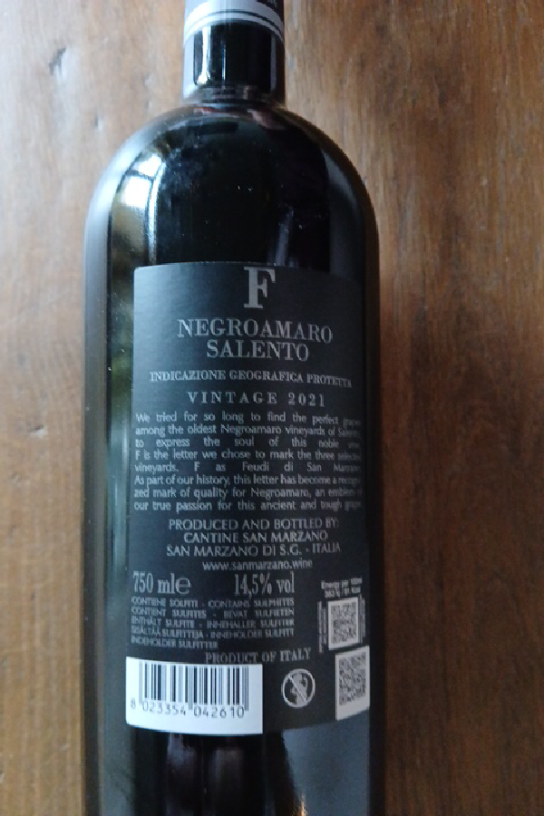 F Negroamaro Salento - Image 1