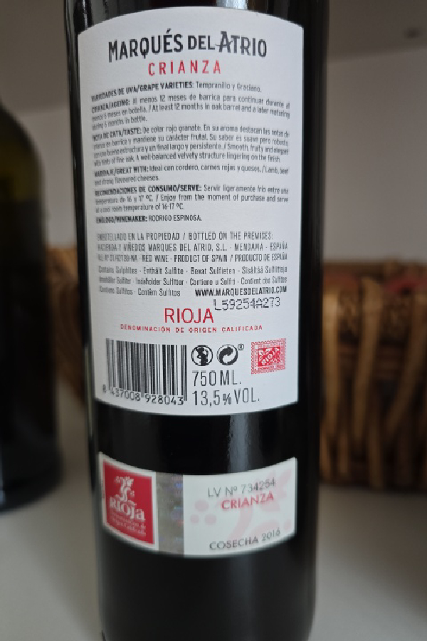 Marqués del Atrio Crianza - Image 1